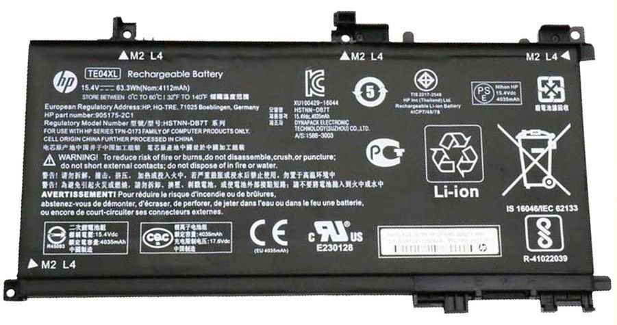 15.4V 63.3Wh TE04XL Laptop Battery For HP Omen 15-AX200 Series Pavilion 15-BC200NB 905175-2C1 905277-855 HSTNN-DB7T MPN:TE04XL 3 15.4V 63.3Wh TE04XL Laptop Battery For HP Omen 15-AX200 Series Pavilion 15-BC200NB 905175-2C1 905277-855 HSTNN-DB7T MPN:TE04XL