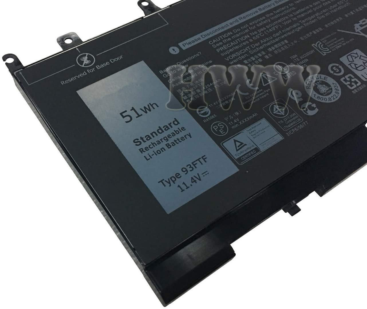 93FTF Dell Battery For Latitude 5280 5480 5580 5290 5490 5590 4YFVG 51WH