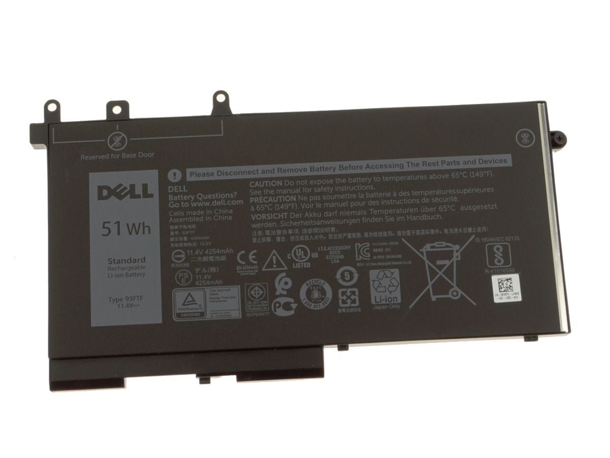 93FTF Dell Battery For Latitude 5280 5480 5580 5290 5490 5590 4YFVG 51WH