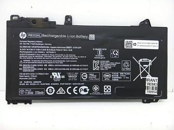 11.55V 45Wh HP original RE03XL Laptop Battery Compatible with HP HP ProBook 430 440 445 450 455 G6 HSTNN-DB9A L32407-2B1