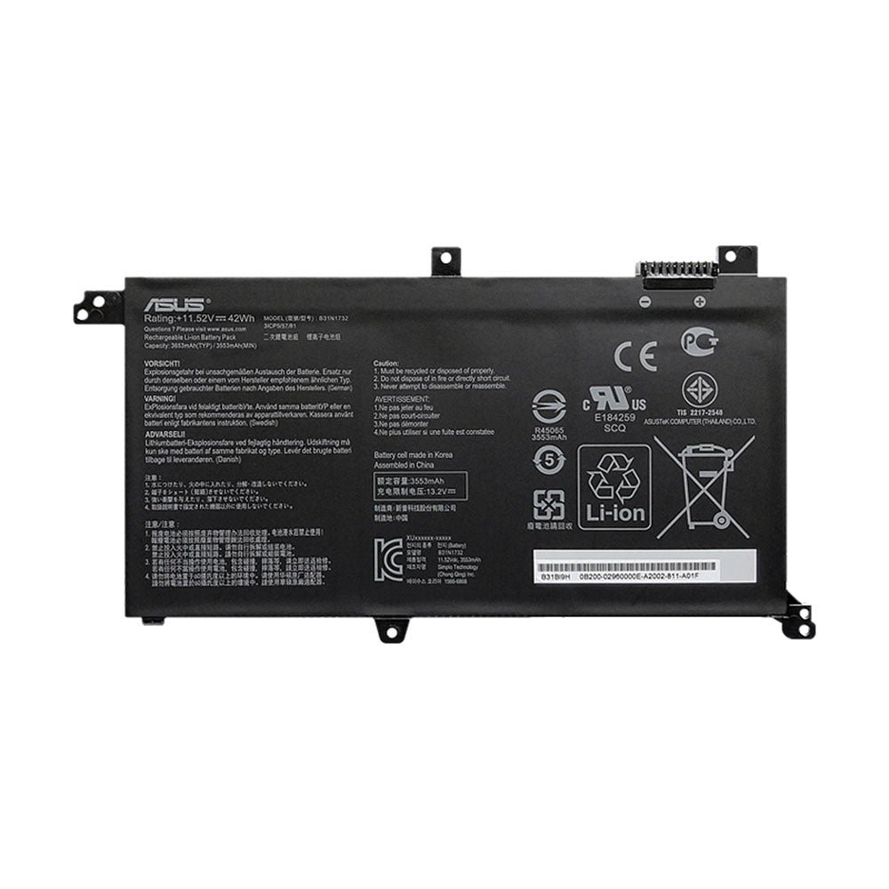 Original ASUS B31N1732 Laptop Battery For ASUS S430FA K430FA X571GD, F571GT-AL347T, VivoBook X571 7 Original ASUS B31N1732 Laptop Battery For ASUS S430FA K430FA X571GD, F571GT-AL347T, VivoBook X571